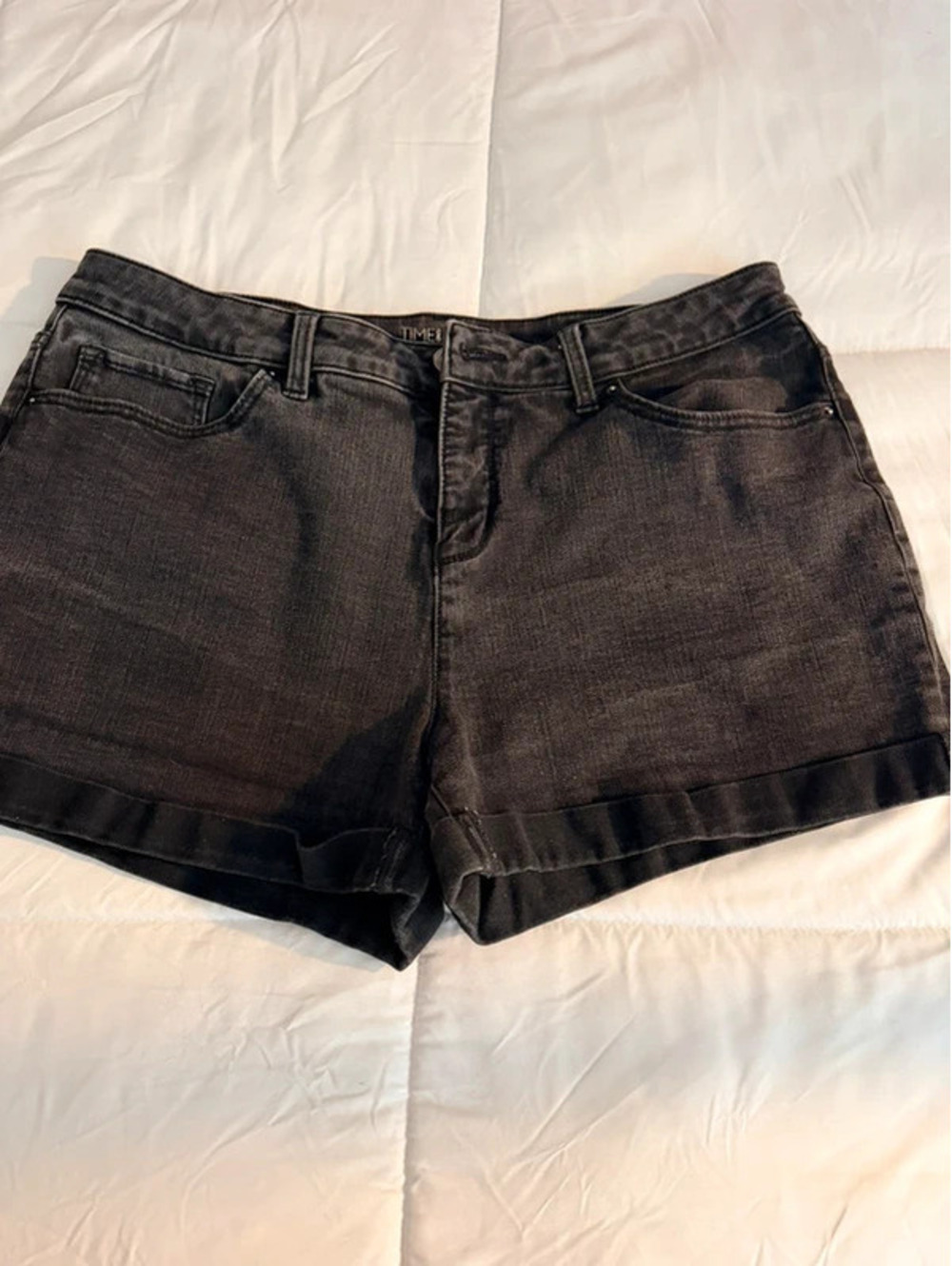 Time and Tru black denim shorts size 16 #timeandtru #denim